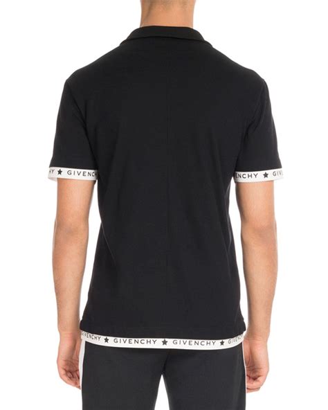 givenchy logo trim zip front polo shirt|Zipped polo shirt in cotton .